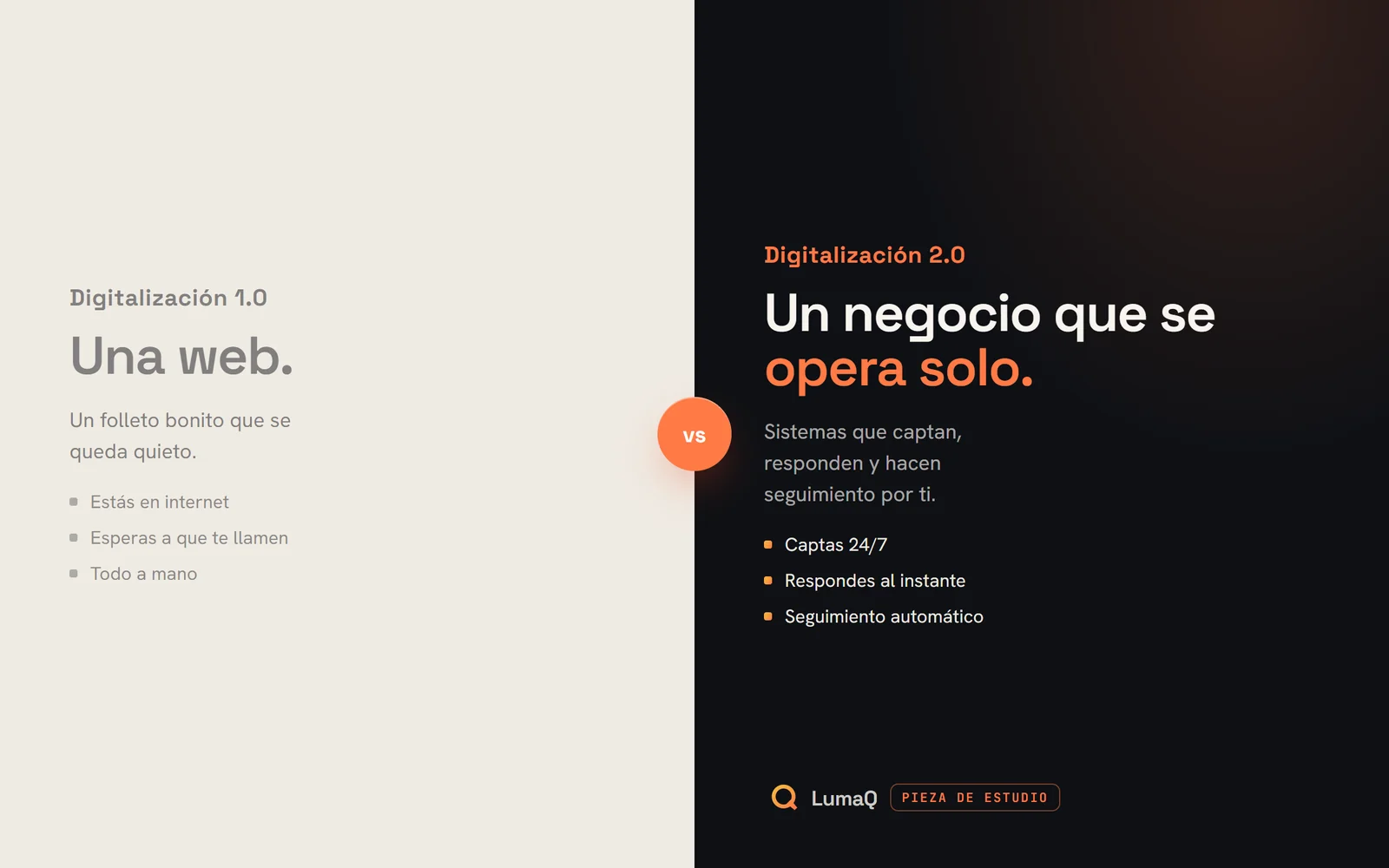 Pieza de estudio: de una web que espera a un negocio que se opera solo